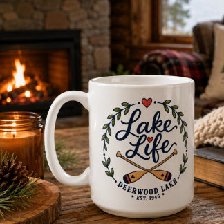 Fun Oars Heart Deerwood Lake Life Coffee Mug
