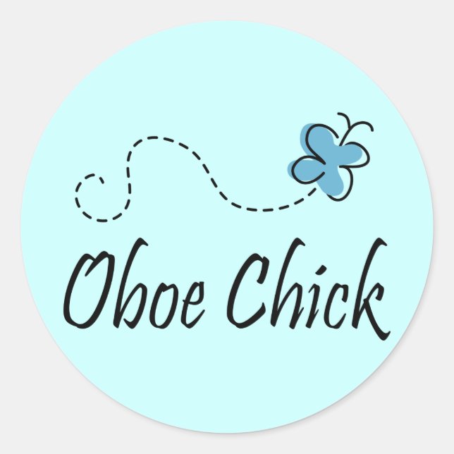 Fun Oboe Chick Music Sticker (Front)