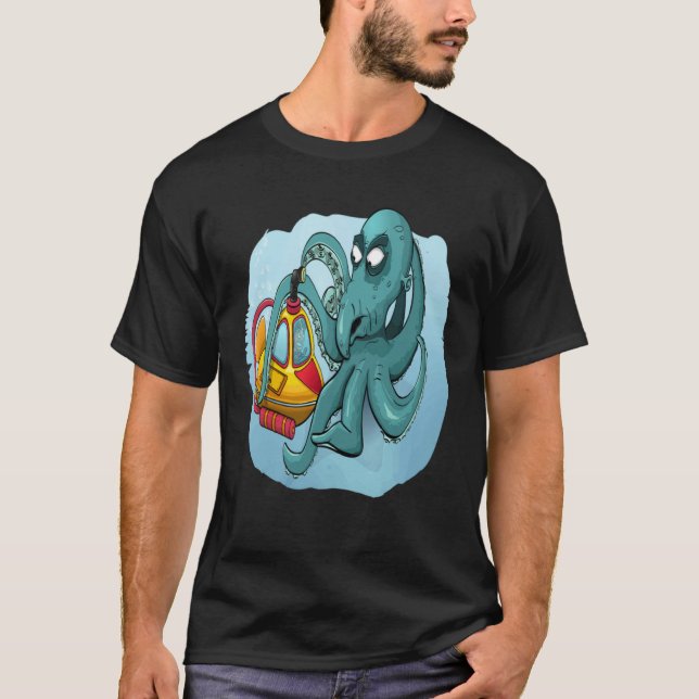 FUN OCTOPUS OCTOPUS DIVER PERISCOPE UNDERWATER SUB T-Shirt (Front)