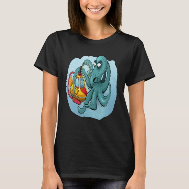 FUN OCTOPUS OCTOPUS DIVER PERISCOPE UNDERWATER SUB T-Shirt (Front)