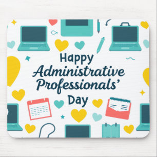 Fun Office Icons Administrative Day Pattern Mouse Mat
