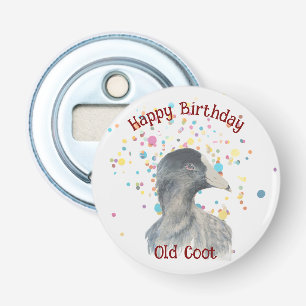 Fun Old Coot Bird Over the Hill Birthday Bottle Opener