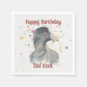 Fun Old Coot Bird Over the Hill Birthday Napkin