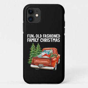Fun Old Fashioned Family Christmas Truck Tree iPhone 11 Case