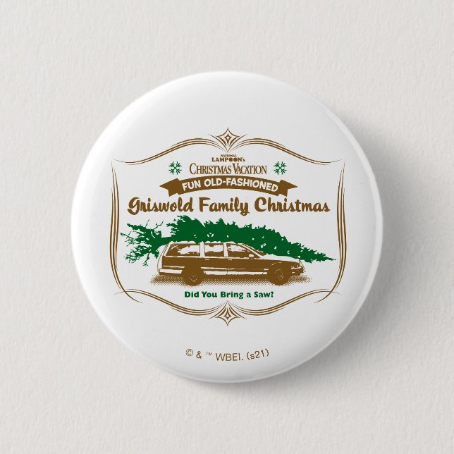 Fun Old-Fashioned Griswold Family Christmas 6 Cm Round Badge (Front)