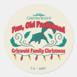 Fun, Old Fashioned Griswold Family Christmas Classic Round Sticker