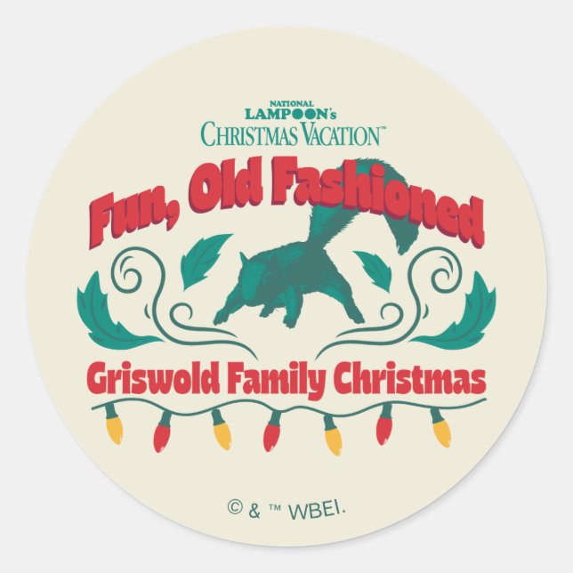 Fun, Old Fashioned Griswold Family Christmas Classic Round Sticker (Front)