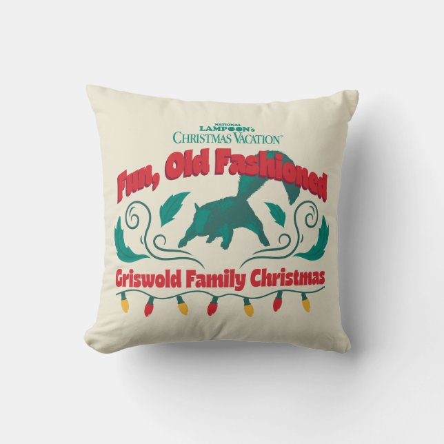 Fun, Old Fashioned Griswold Family Christmas Cushion (Front)