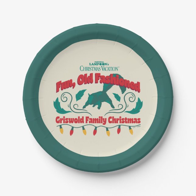 Fun, Old Fashioned Griswold Family Christmas Paper Plate (Front)