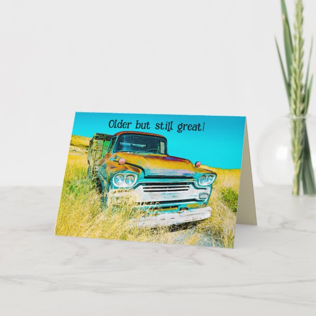 Fun old truck birthday card funny (Front)