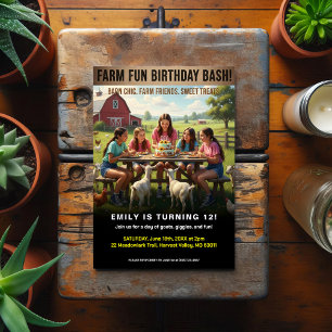 Fun on the Farm Birthday Bash Postcard