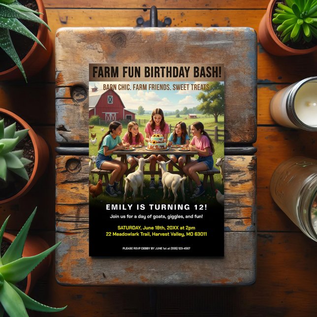 Fun on the Farm Birthday Bash Postcard (Creator Uploaded)