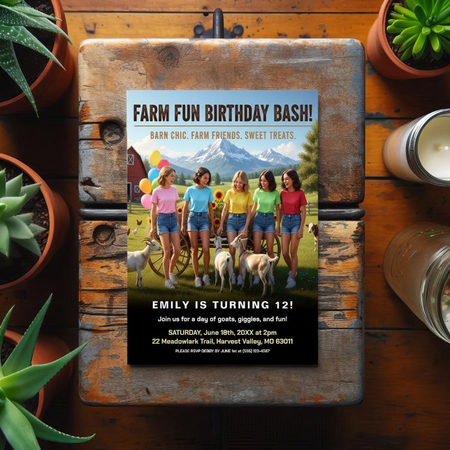Fun on the Farm Birthday Bash Postcard (Creator Uploaded)