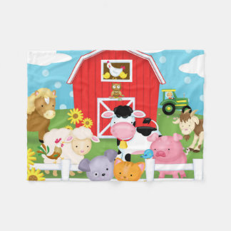 Fun on the Farm Flannel Blanket