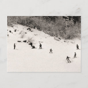 Fun on the ski slopes postcard