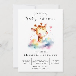 Fun Online Giraffe Baby Shower Invitation