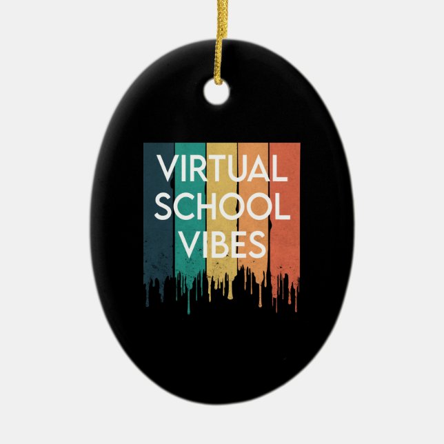 Fun Online Learning Virtual School Vibes Ceramic Tree Decoration (Front)