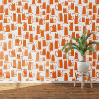 Fun Orange and White Cat Pattern