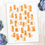 Fun Orange Cat Postcard<br><div class="desc">Cute little orange or ginger cat watercolor painting. Original art by Nic Squirrell. Perfect for animal lovers.</div>