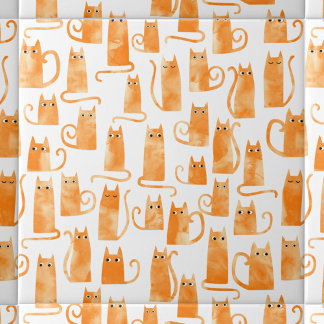 Fun Orange Cat Tile