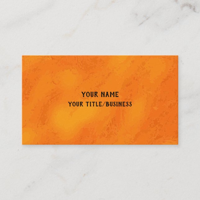 Fun Orange Colour Background Business Card (Front)