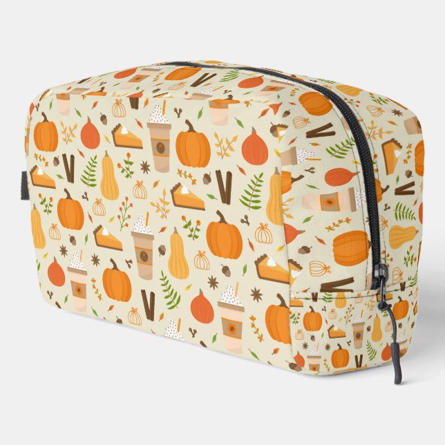 Fun Orange Fall Pattern Dopp Kit (Right Corner)