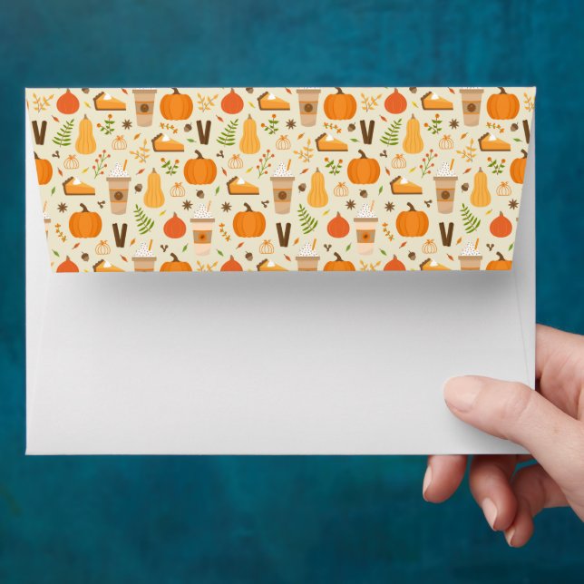 Fun Orange Fall Pattern Envelope (Hand)