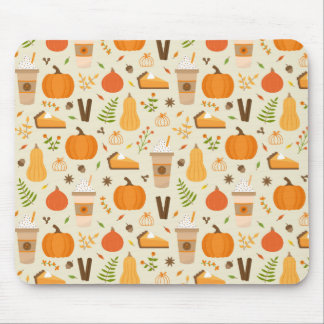 Fun Orange Fall Pattern Mouse Mat