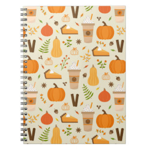Fun Orange Fall Pattern Notebook