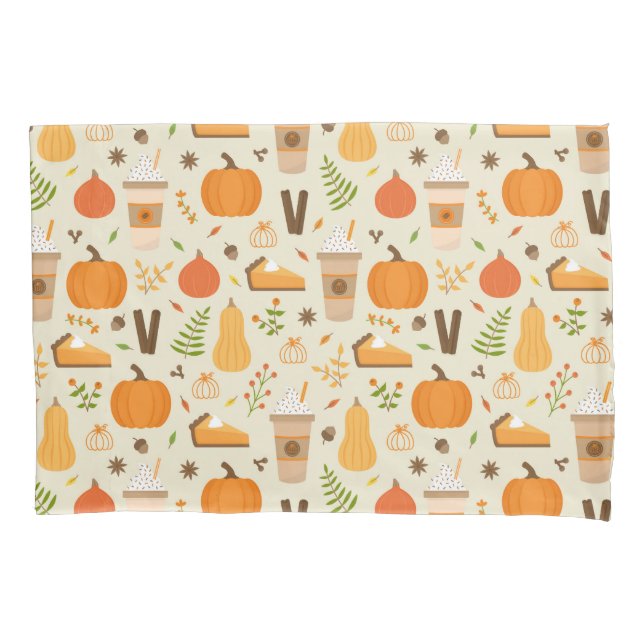 Fun Orange Fall Pattern Pillowcase (Front)