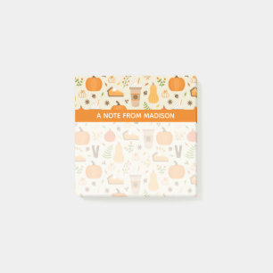 Fun Orange Fall Pattern Post-it Notes