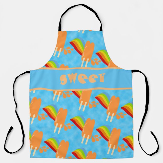 Fun Orange Frozen Pops Fun Joy Pattern Apron (Front)