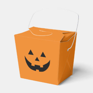 Fun orange Jack o lantern pumpkin face Halloween Favour Box