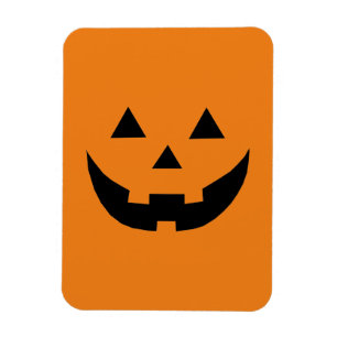 Fun orange jack o lantern pumpkin face Halloween Magnet
