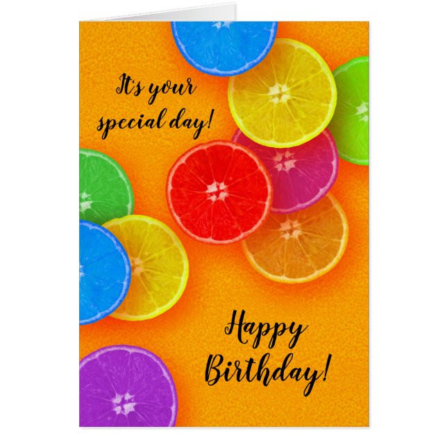 Fun orange slices Birthday Party (Front)
