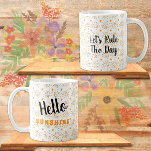 Fun Orange Sun Pattern Template Text Coffee Mug