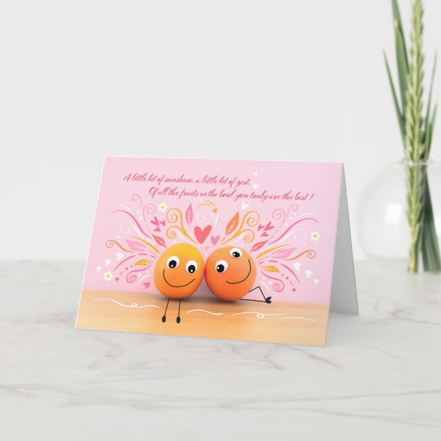 Fun Oranges Valentine's Day Card (Front)