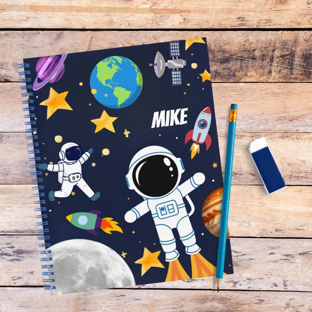 Fun Outer Space Astronaut & Planets, Cute Kids Notebook (Creator Uploaded)