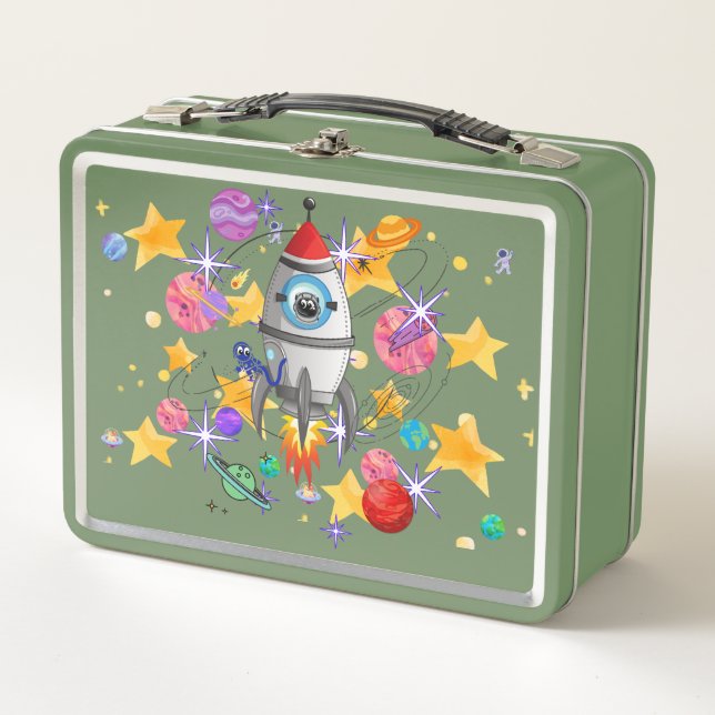 Fun Outer space  Metal Lunch Box (Front)