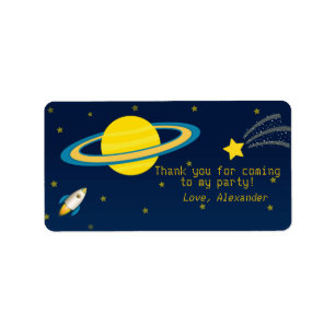 Fun Outer Space Rocket Birthday Favour Tags