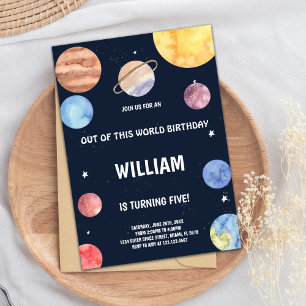 Fun Outer Space Rocket Theme for Kids Invitation