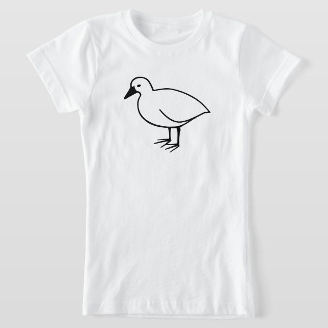 Fun Outline of a Bird T-Shirt (Laydown)