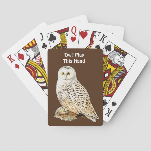 Fun Owl Pun Playing Cards (Back)