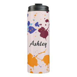 Fun Paint Drips Colourful Name Spring Thermal Tumbler
