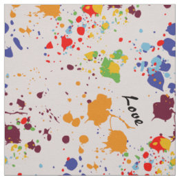 Fun Paint Drips Colourful Spring Love  Fabric