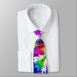 Fun Paint Splatter Colourful Tie<br><div class="desc">Colourful tie with paint splatter,  swirls and drips.  Great for groomsman,  Groom,  Father's Day,  Holiday,   Birthday or any occasion.
Various shades or red,  green,  blue,  orange,  yellow,  pink and purple.   #generativecontent</div>