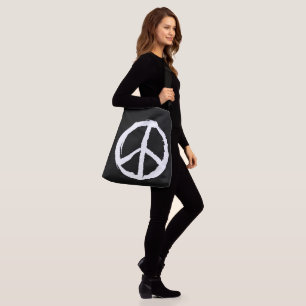 fun painterly PEACE SIGN Crossbody Bag