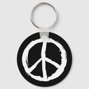fun painterly PEACE SIGN   Key Ring