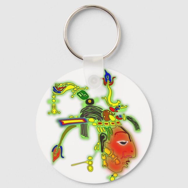 Fun  Painting Mask Tribal Face Key Ring (Front)