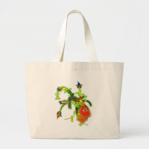 Fun Painting Mask Tribal Face Large Tote Bag
